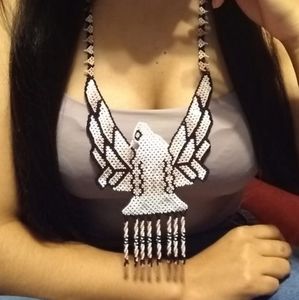 This is a beaded necklace